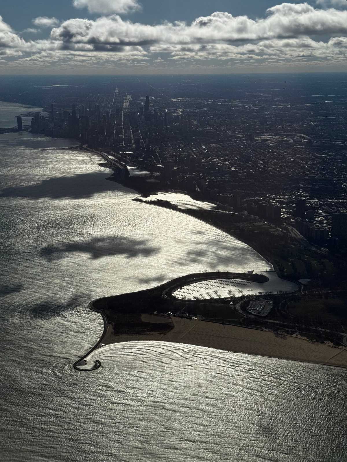 Chicago skyline from the plane