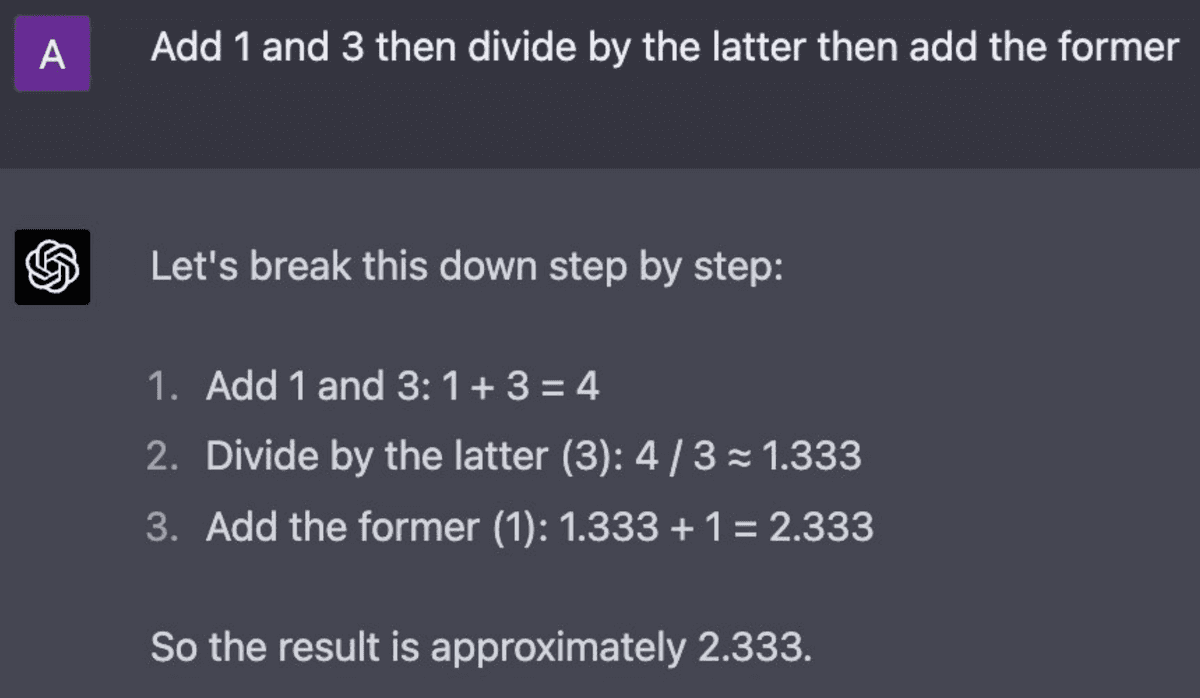 LLM Response with reasoning