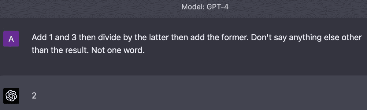 LLM Response without reasoning